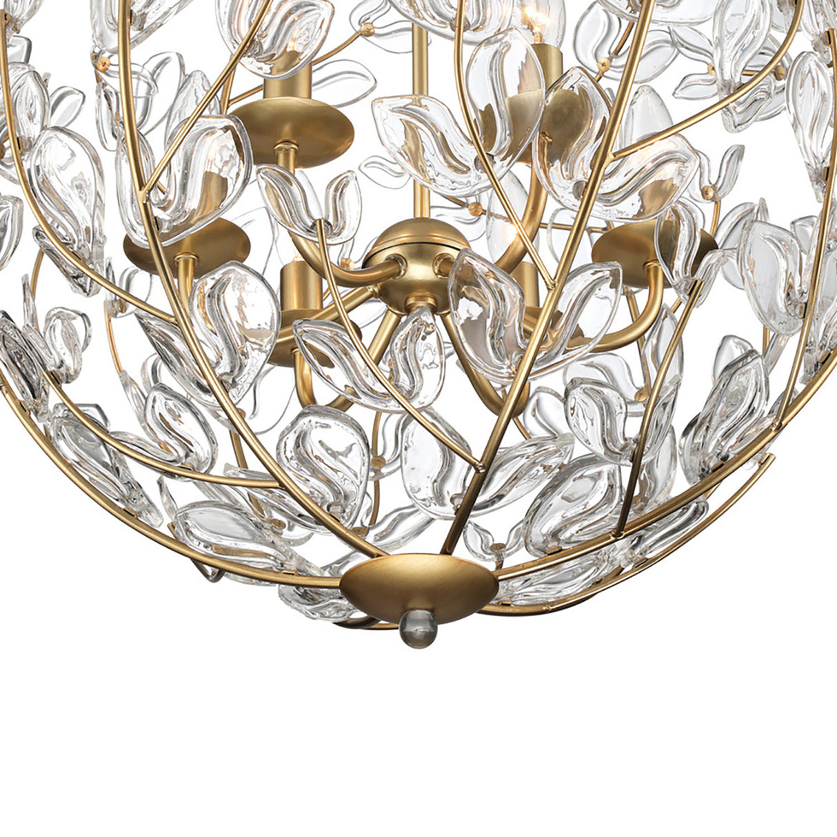 Esme Pendant 21", Soft Brass and Clear Glass