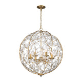 Esme Pendant 21", Soft Brass and Clear Glass