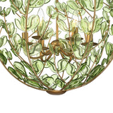 Esme Pendant 21", Soft Brass and Green Glass