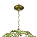 Esme Pendant 21", Soft Brass and Green Glass
