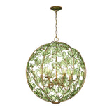 Esme Pendant 21", Soft Brass and Green Glass