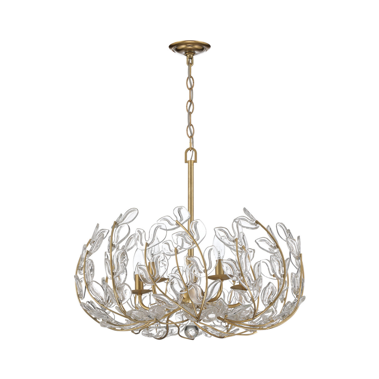 Esme Chandelier 24", Soft Brass and Clear Glass
