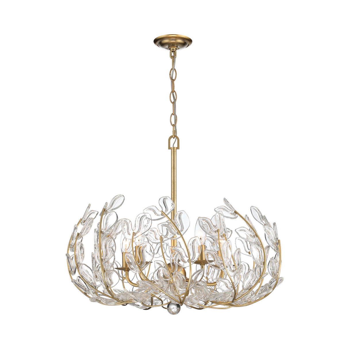 Esme Chandelier 24", Soft Brass and Clear Glass