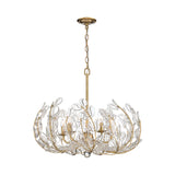 Esme Chandelier 24", Soft Brass and Clear Glass