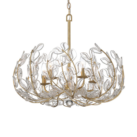 Esme Chandelier 24", Soft Brass and Clear Glass