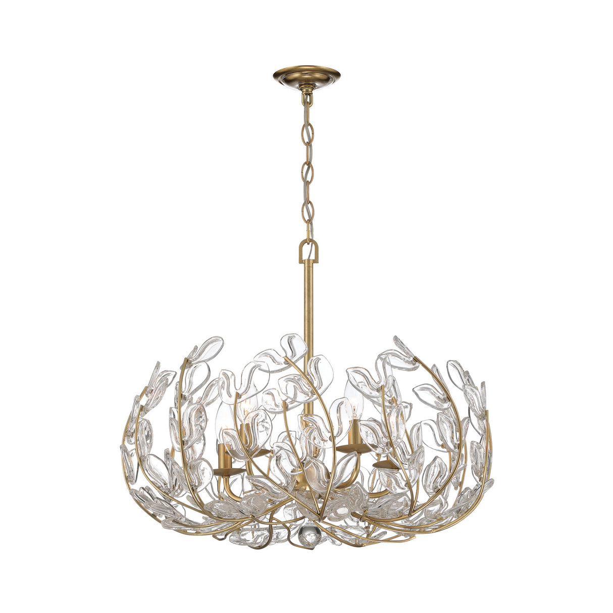 Esme Chandelier 24", Soft Brass and Clear Glass