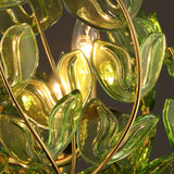 Esme Chandelier 24", Soft Brass and Green Glass
