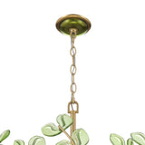 Esme Chandelier 24", Soft Brass and Green Glass