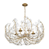 Esme Chandelier 29", Soft Brass and Clear Glass
