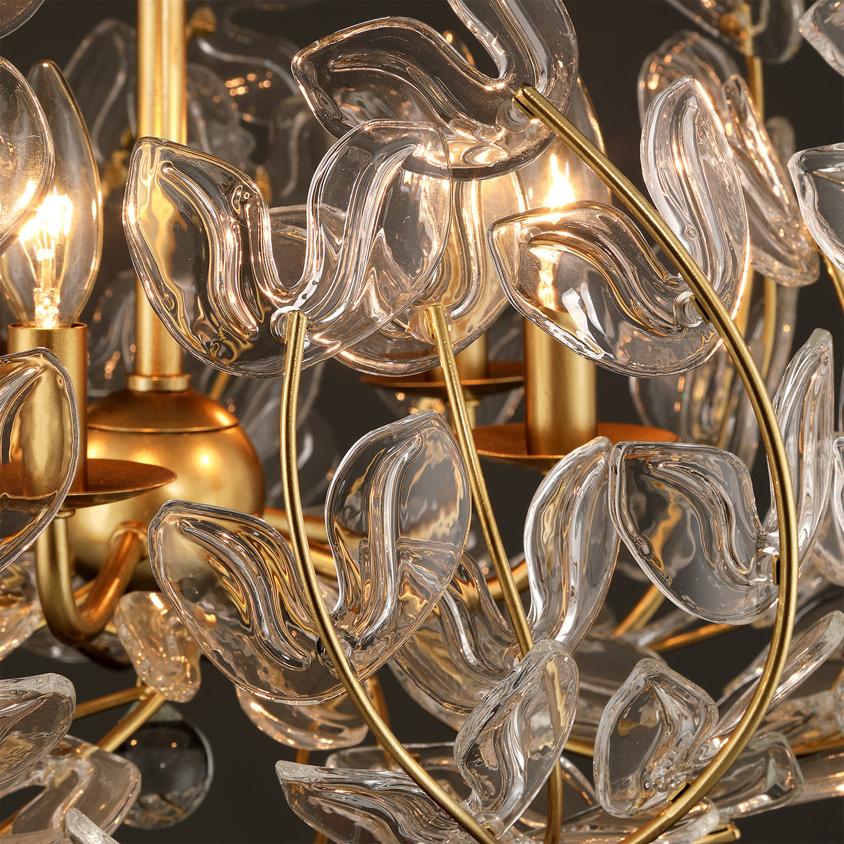 Esme Chandelier 29", Soft Brass and Clear Glass