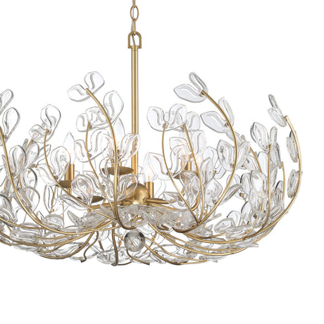 Esme Chandelier 29", Soft Brass and Clear Glass
