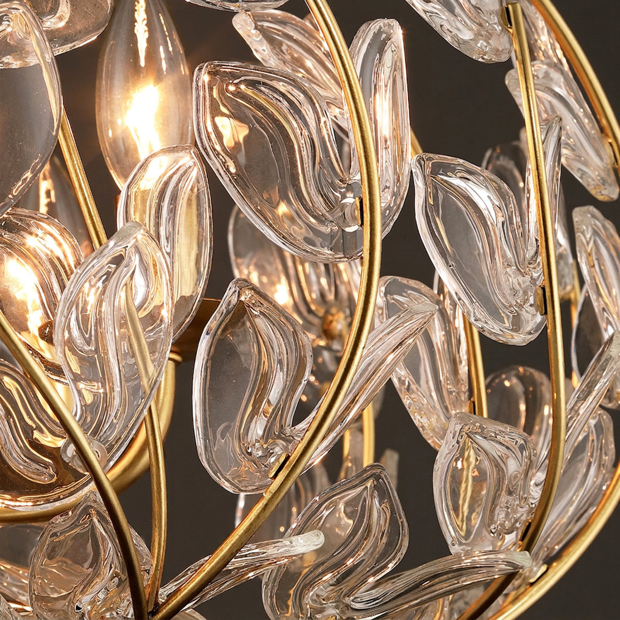Esme Chandelier 42", Soft Brass and Clear Glass