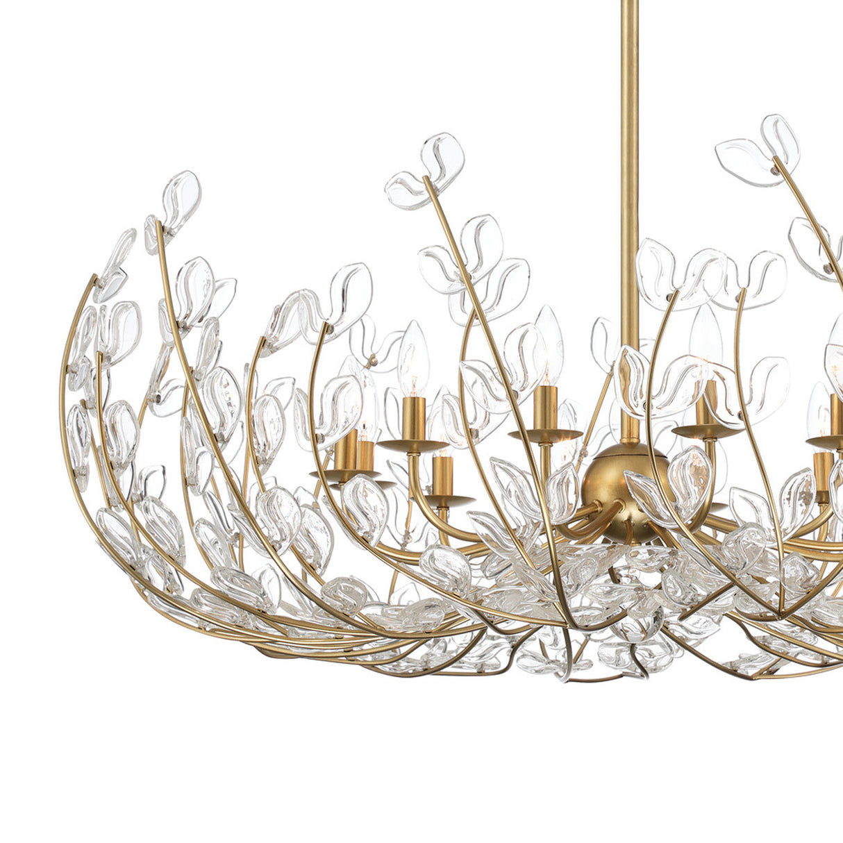 Esme Chandelier 42", Soft Brass and Clear Glass