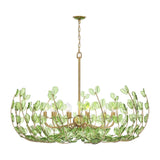 Esme Chandelier 42", Soft Brass and Green Glass