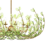 Esme Chandelier 42", Soft Brass and Green Glass