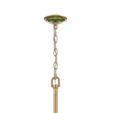 Esme Chandelier 42", Soft Brass and Green Glass