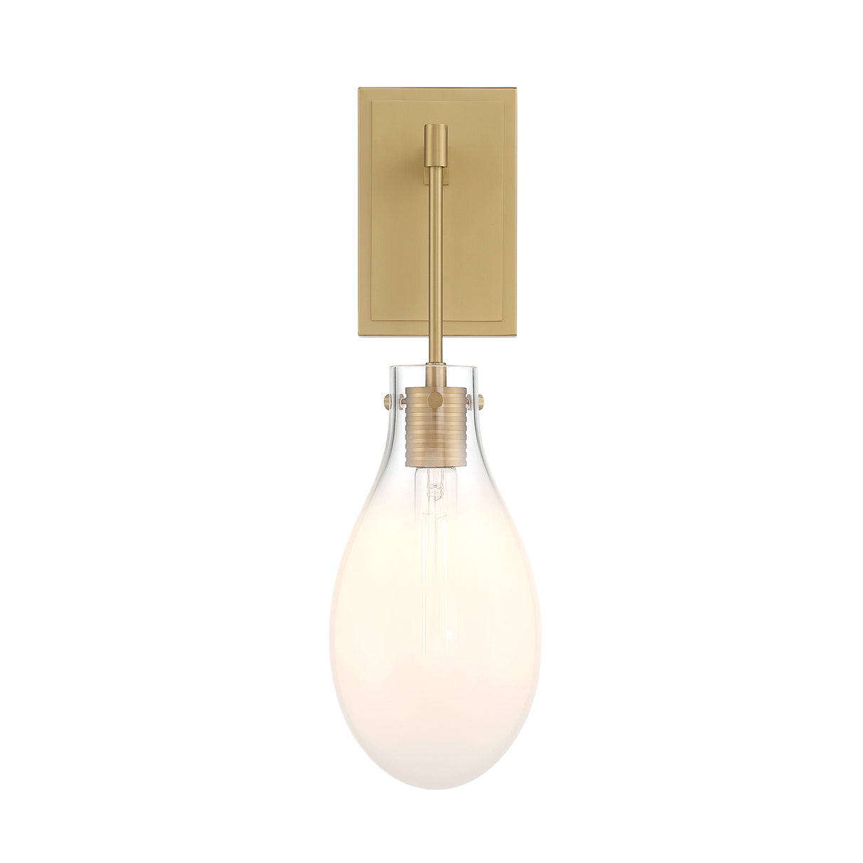 Geneva Wall Sconce 19", Brass and Ombre Frosted Glass