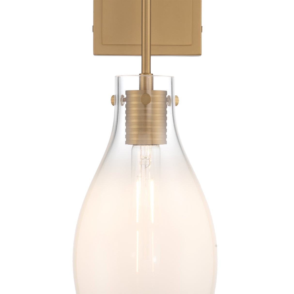 Geneva Wall Sconce 19", Brass and Ombre Frosted Glass