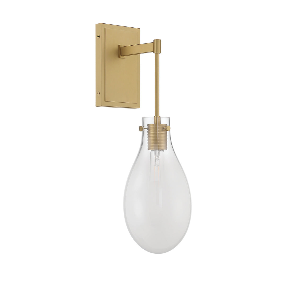 Geneva Wall Sconce 19", Brass and Ombre Frosted Glass