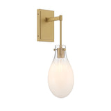 Geneva Wall Sconce 19", Brass and Ombre Frosted Glass