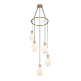 Geneva 5 LED Pendant, Brass and Ombre Frosted Glass