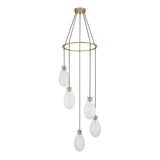 Geneva 5 LED Pendant, Brass and Ombre Frosted Glass
