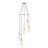 Geneva 5 LED Pendant, Brass and Ombre Frosted Glass