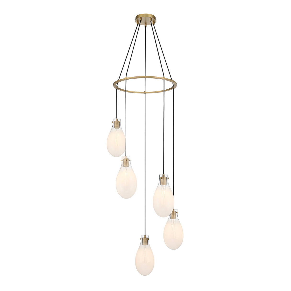 Geneva 5 LED Pendant, Brass and Ombre Frosted Glass