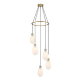 Geneva 5 LED Pendant, Brass and Ombre Frosted Glass