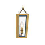 Ramona 2 Light Wall Sconce 13", Brass and Vintage Blue