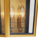 Ramona 2 Light Wall Sconce 13", Brass and Vintage Blue