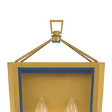 Ramona 2 Light Wall Sconce 13", Brass and Vintage Blue