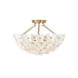 Nabi Semi-Flush 17", Brass and White