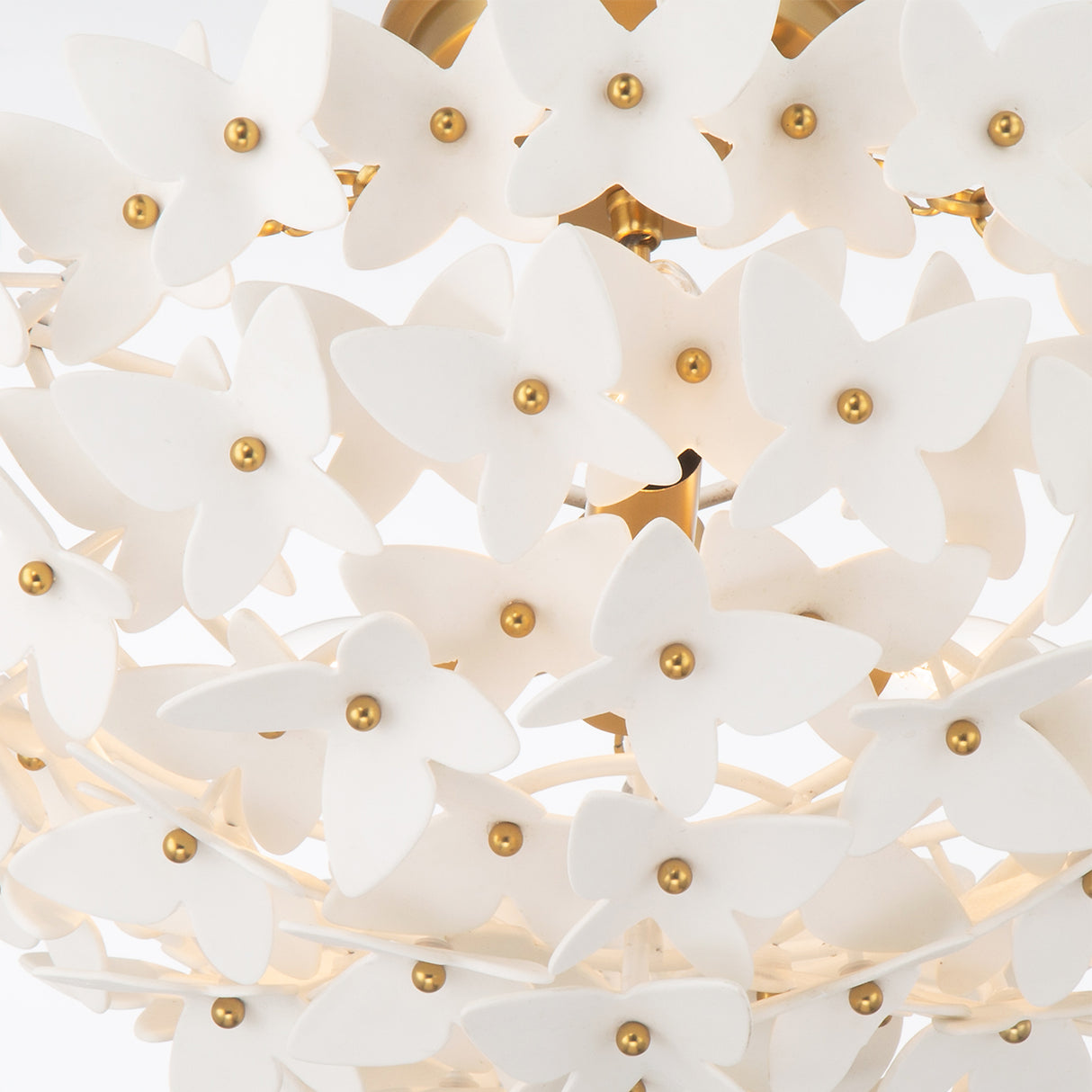 Nabi Semi-Flush 17", Brass and White