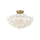 Nabi Semi-Flush 17", Brass and White