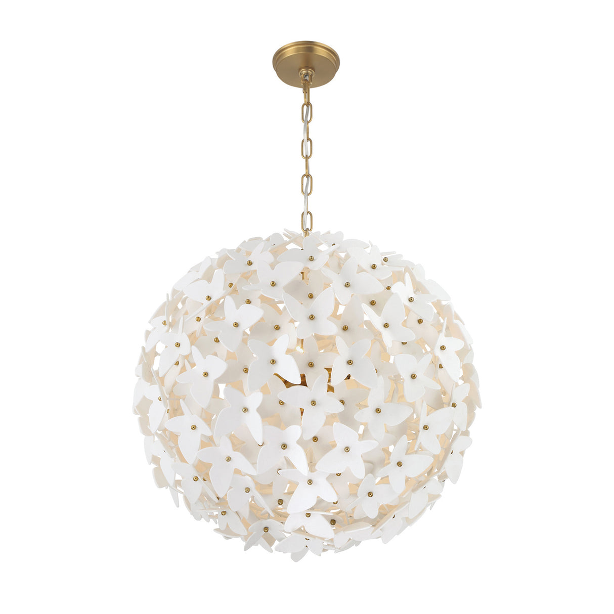 Nabi Pendant 22", Brass and White