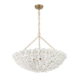 Nabi Chandelier 28", Brass and White