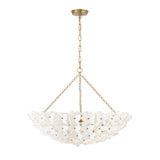 Nabi Chandelier 28", Brass and White