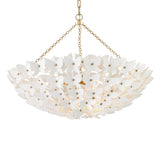 Nabi Chandelier 28", Brass and White