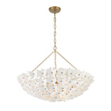 Nabi Chandelier 28", Brass and White