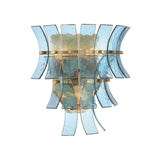 Brielle Wall Sconce 15", Blue Art Glass with Aged Brass