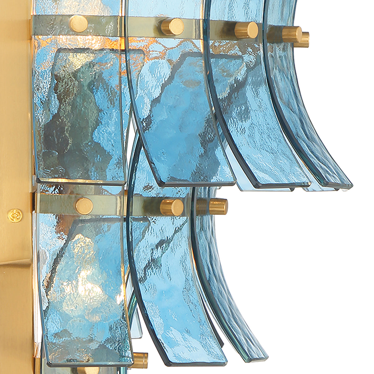 Brielle Wall Sconce 15", Blue Art Glass with Aged Brass