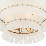 Brielle 8 Light Chandelier 28", White Art Glass with Aged Brass