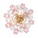 Grace 6 Light Chandelier 20", Brass with Blush Glass