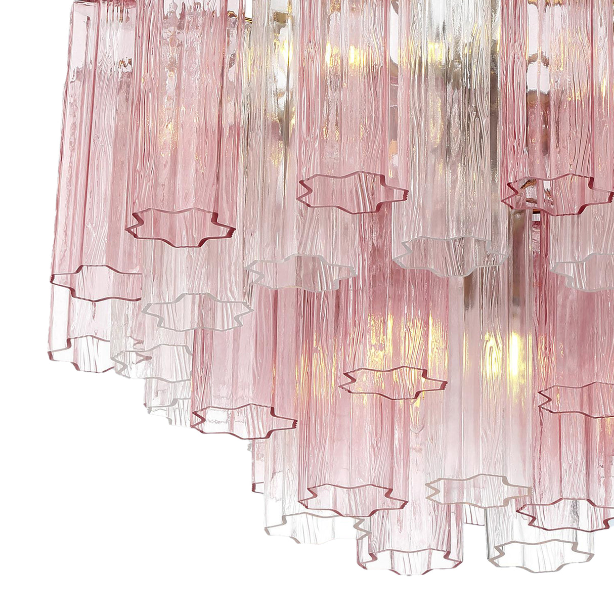 Grace 6 Light Chandelier 20", Brass with Blush Glass