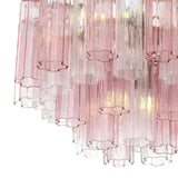 Grace 6 Light Chandelier 20", Brass with Blush Glass