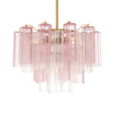 Grace 6 Light Chandelier 20", Brass with Blush Glass