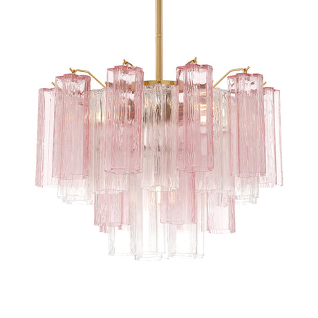 Grace 6 Light Chandelier 20", Brass with Blush Glass