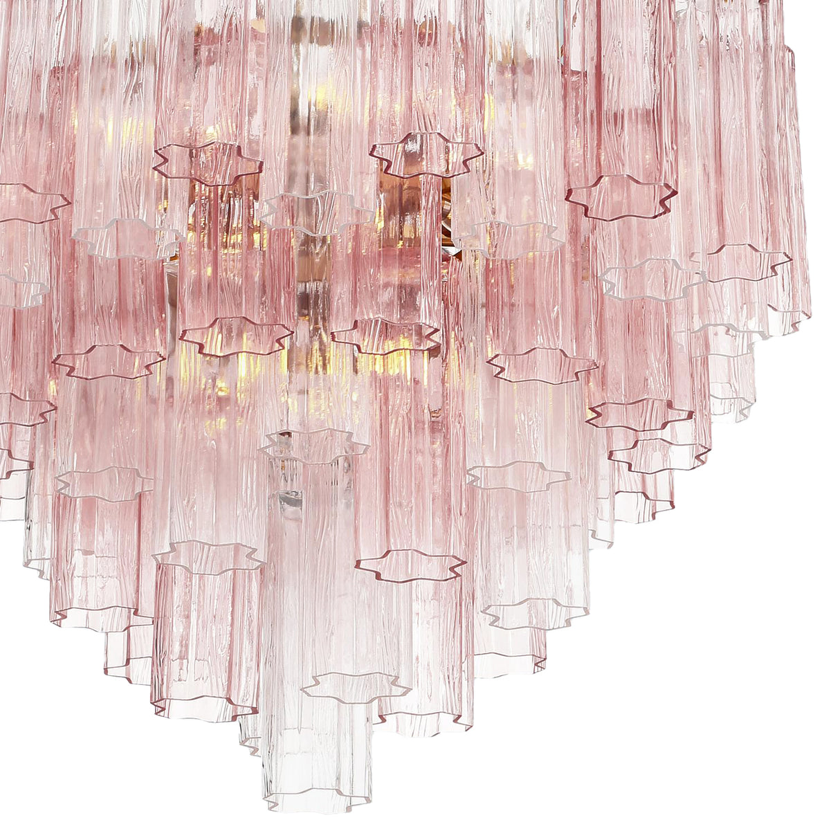 Grace 12 Light Chandelier 27", Brass with Blush Glass
