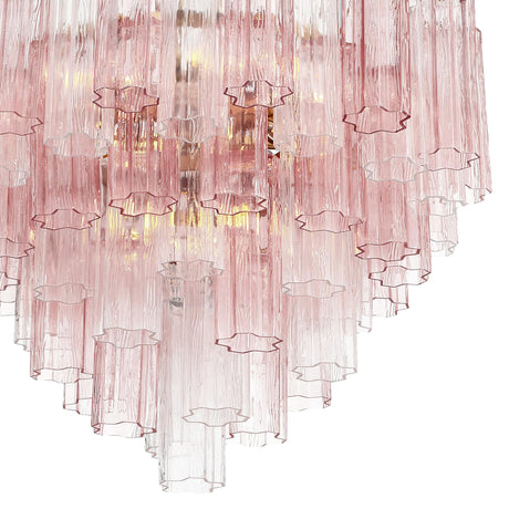 Grace 12 Light Chandelier 27", Brass with Blush Glass
